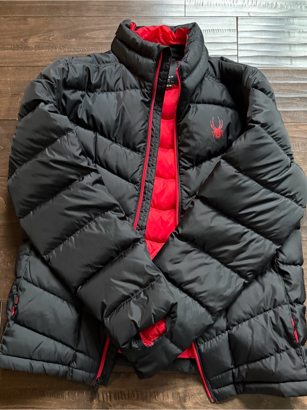 Spyder Black Jacket with Red Lining Puffer